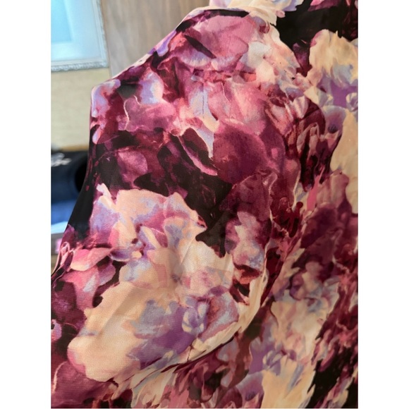 Purple Floral Sheer Top - Picture 6 of 8